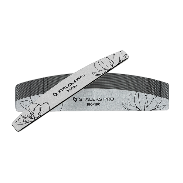 STALEKS PRO EXPERT 40 Mineral Nail File 180/180 Grit — Half-Moon Shape (25 pcs)