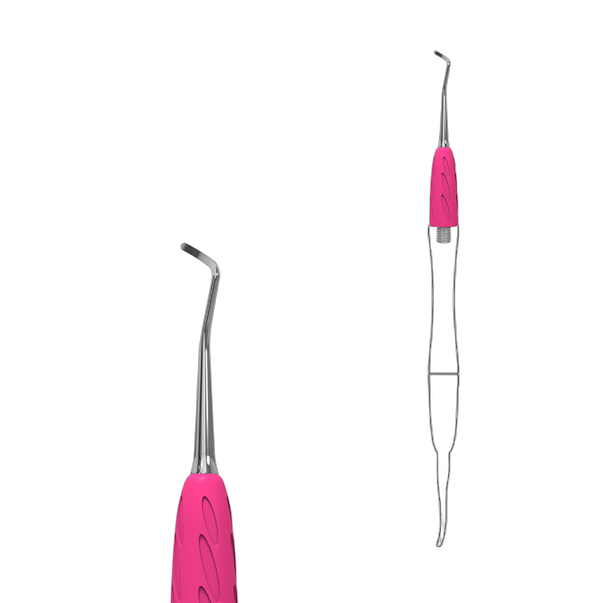 Pediküüri kürett Staleks Pro Combo UNIQ 32 (paremale painutatud), vahetatav labida osa