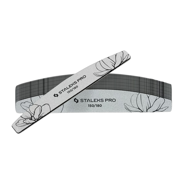Пилка для ногтей минеральная STALEKS PRO EXPERT 40 150/180 грит (полумесяц) 25 шт