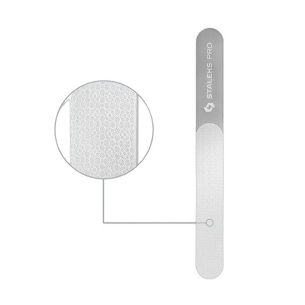 Пилка для ногтей прямая лазерная STALEKS PRO EXPERT 11 165 мм (широкая прямая с ручкой)