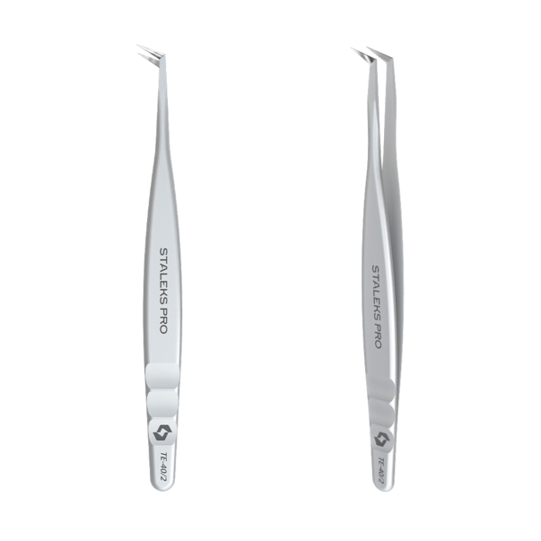 Professional eyelash tweezers EXPERT 40 TYPE 2 (L-shaped, 70')