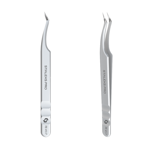 Professional eyelash tweezers EXPERT 41 TYPE 7 (L-shaped, 30')