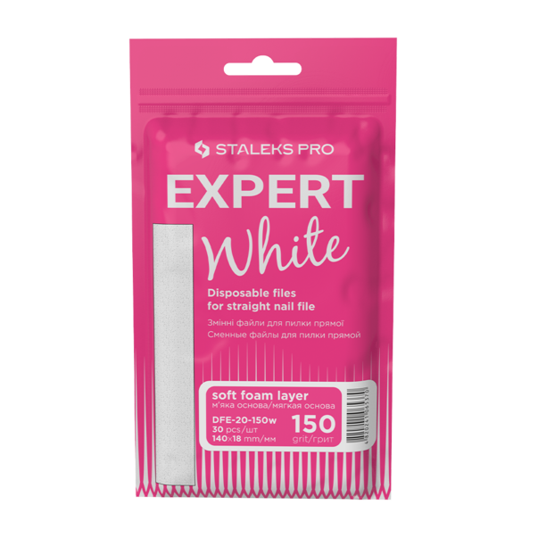 STALEKS PRO vahetusfailid EXPERT 20 valged pehmel alusel sirge viili jaoks 150 gritti, 30 tk