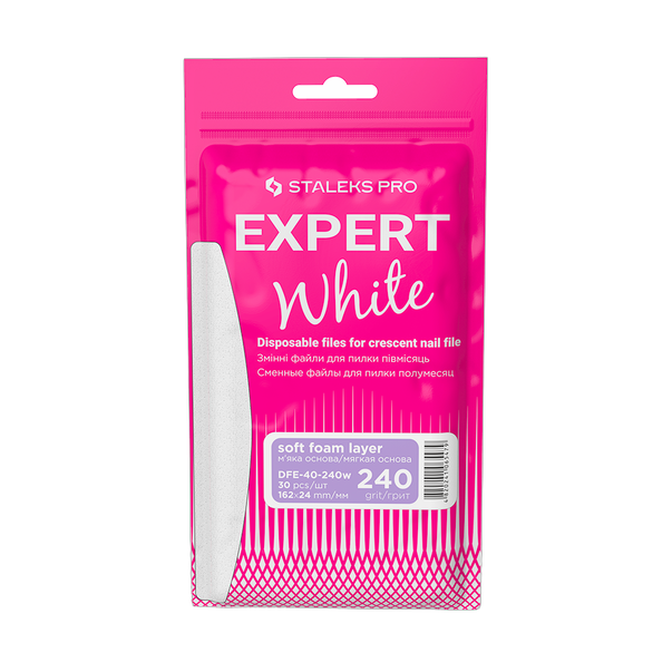 Vahetatavad valged failid poolkuuviilile pehmel alusel 240 grit STALEKS PRO EXPERT 40 30 tk