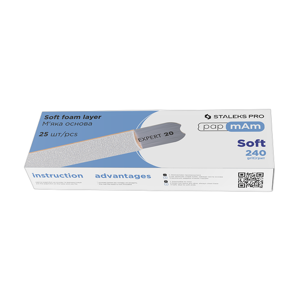 Vahetatavad valged pehmed failid papmAm 240 grit STALEKS PRO EXPERT 20, 25 tk