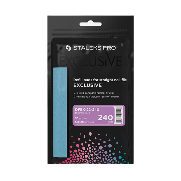 Vahetusfailid sirgele viilile 240 gritti STALEKS PRO EXCLUSIVE 22, 50 tk