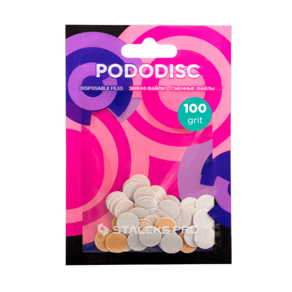 Vahetusfailid valged pediküürikettale 100 grit STALEKS PRO EXPERT PODODISC XS 50 tk