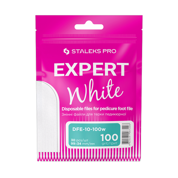 Valged vahetusviilid pediküüririivile 100 gritti STALEKS PRO EXPERT 10, 30 tk