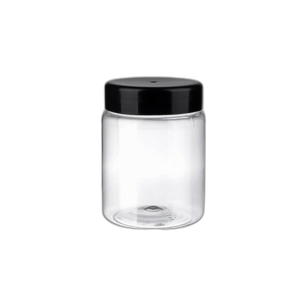 Прозора банка для крему із чорною кришкою 250 мл